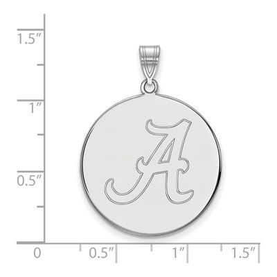 University of Alabama 10K White Gold Extra Large Disc Letter A Pendant – view 2