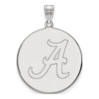 University of Alabama 10K White Gold Extra Large Disc Letter A Pendant