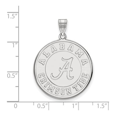 University of Alabama 10K White Gold Crimson Tide Extra Large Disc Pendant – view 2