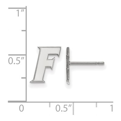 University of Florida 10K White Gold Extra Small Letter F Stud Earrings – view 2
