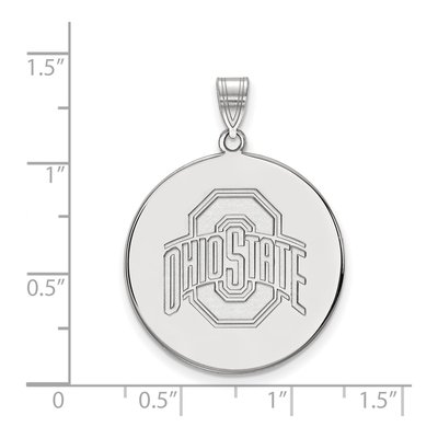 Ohio State University 10K White Gold Extra Large Disc Pendant – view 2