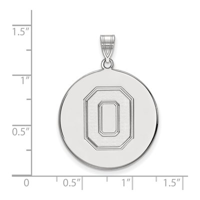 Ohio State University 10K White Gold Extra Large Disc Letter O Pendant – view 2
