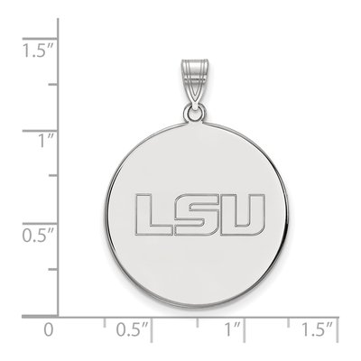 Louisiana State University 10K White Gold L-S-U Extra Large Disc Pendant – view 2