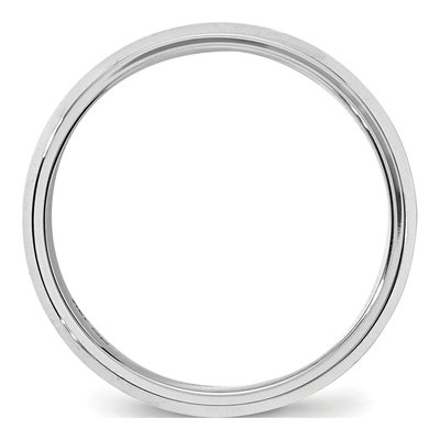 10K White Gold 6mm Beveled Comfort-Fit Wedding Band – view 2