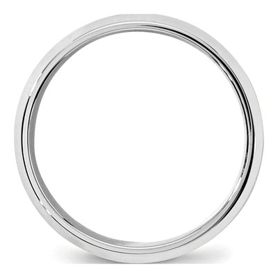 10K White Gold 7mm Beveled Edge Comfort-Fit Wedding Band – view 2