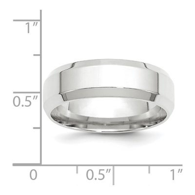 10K White Gold 7mm Beveled Edge Comfort-Fit Wedding Band – view 4