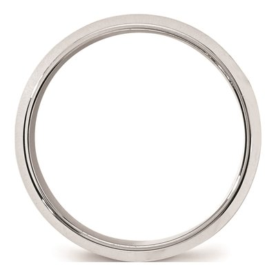 10K White Gold 8mm Beveled Edge Comfort-Fit Wedding Band – view 2
