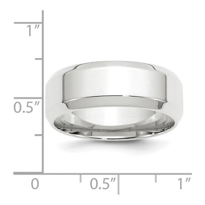 10K White Gold 8mm Beveled Edge Comfort-Fit Wedding Band – view 5