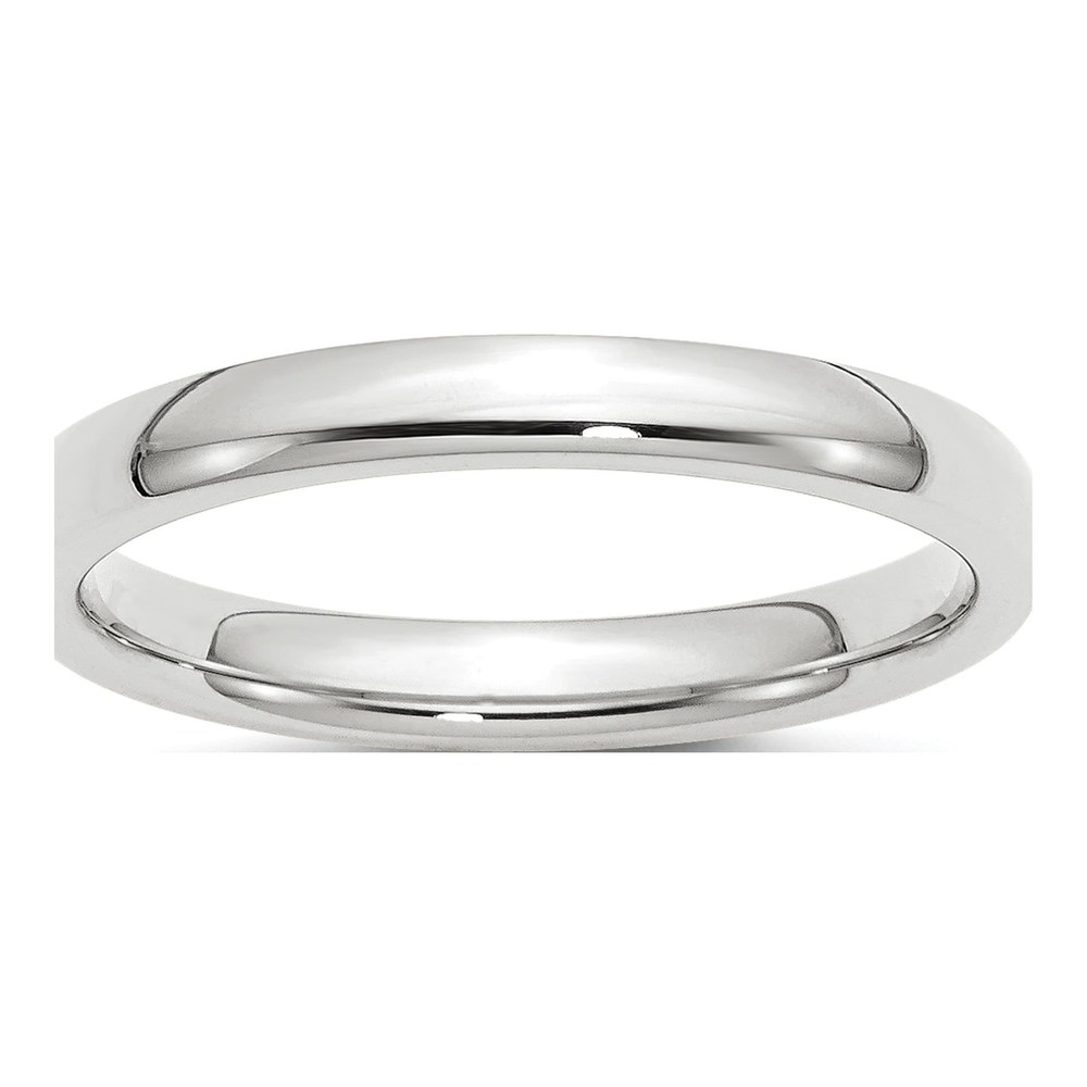 10K White Gold 3mm Standard Weight Comfort Fit Wedding Band Size 4