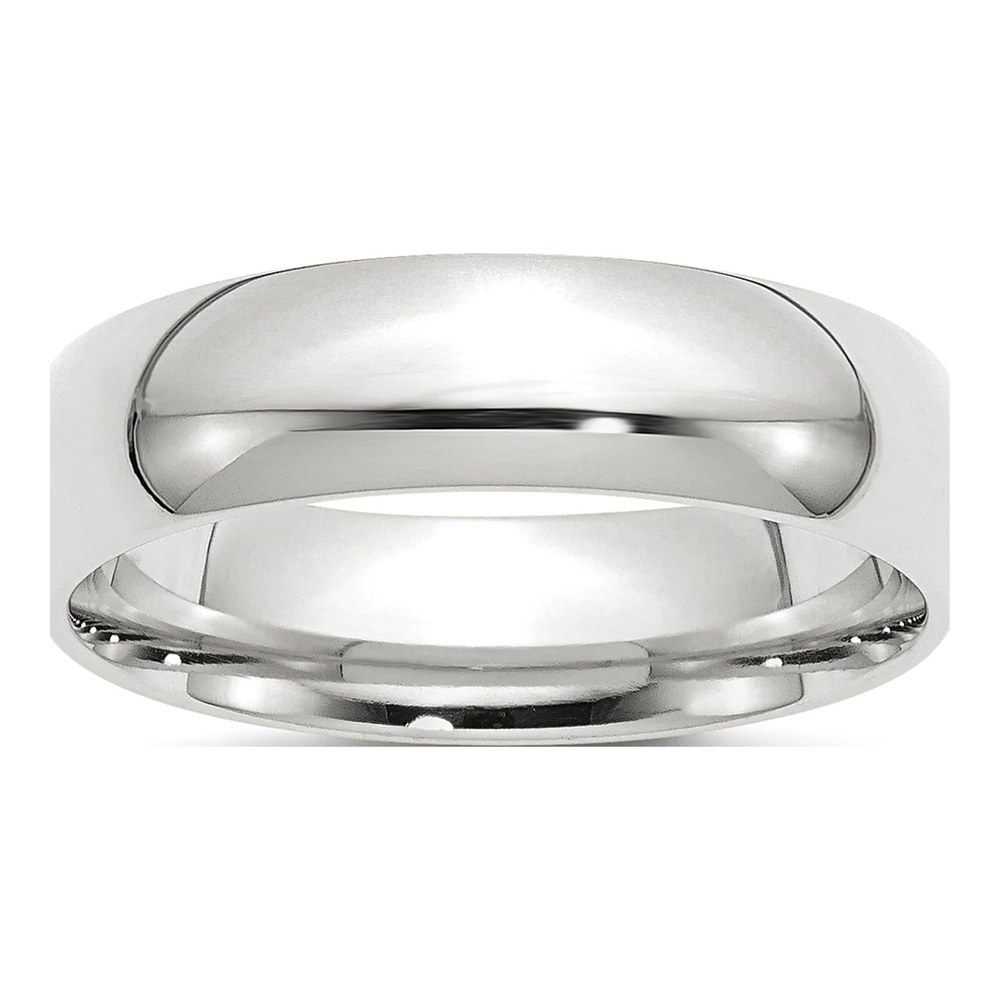 10K White Gold 6mm Standard Weight Comfort Fit Wedding Band Size 4