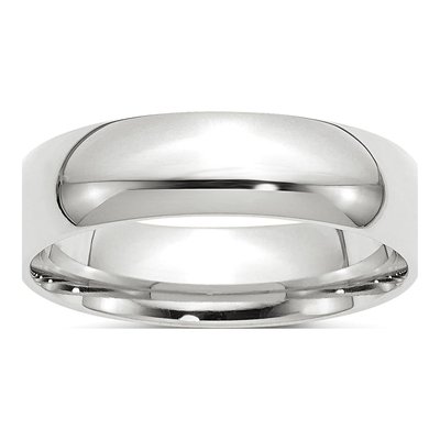 10K White Gold 6mm Weight Comfort-Fit Wedding Band