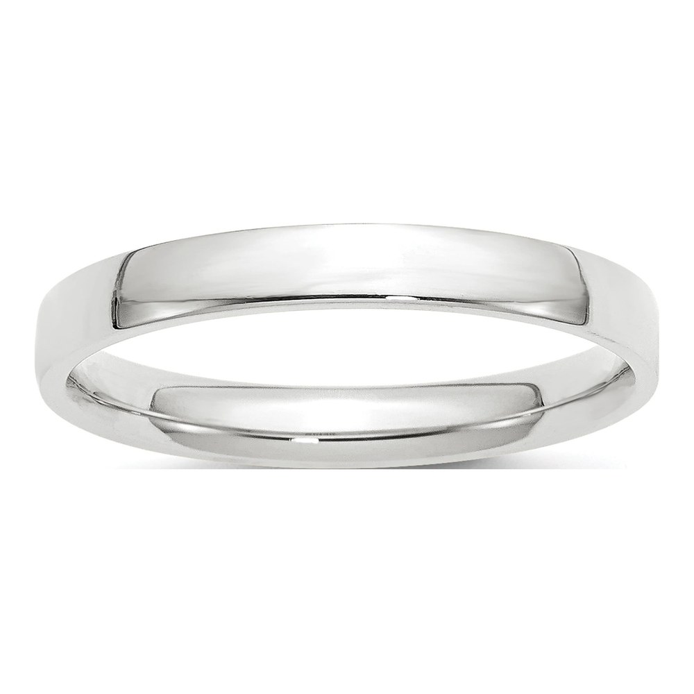 10K White Gold 3mm Comfort-Fit Wedding Band