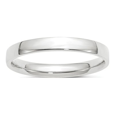 10K White Gold 3mm Comfort-Fit Wedding Band