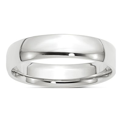 10K White Gold 5mm Comfort-Fit Wedding Band