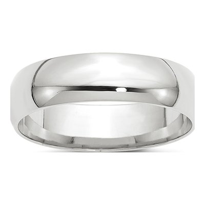 10K White Gold 6mm Comfort-Fit Wedding Band
