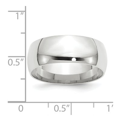 10K White Gold 8mm Comfort-Fit Wedding Band – view 4