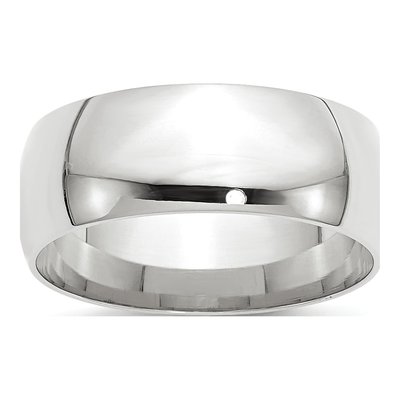 10K White Gold 8mm Comfort-Fit Wedding Band