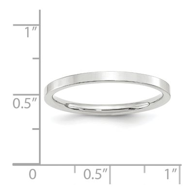 10K White Gold 2mm Weight Flat Comfort-Fit Wedding Band – view 5
