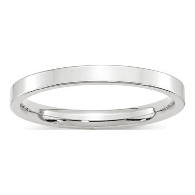 10K White Gold 2.5mm Weight Flat Comfort-Fit Wedding Band