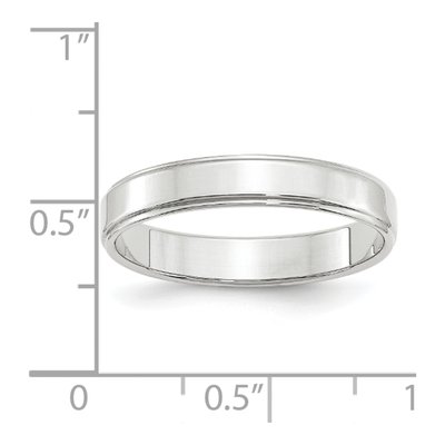 10K White Gold 4mm Step Edge Wedding Band – view 4