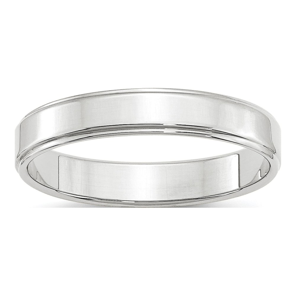 10K White Gold 4mm Step Edge Wedding Band