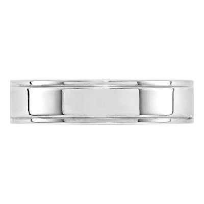 10K White Gold 5mm Step Edge Wedding Band – view 4