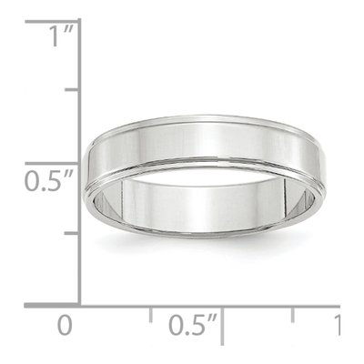10K White Gold 5mm Step Edge Wedding Band – view 5