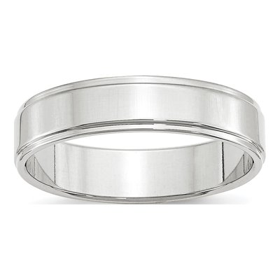 10K White Gold 5mm Step Edge Wedding Band