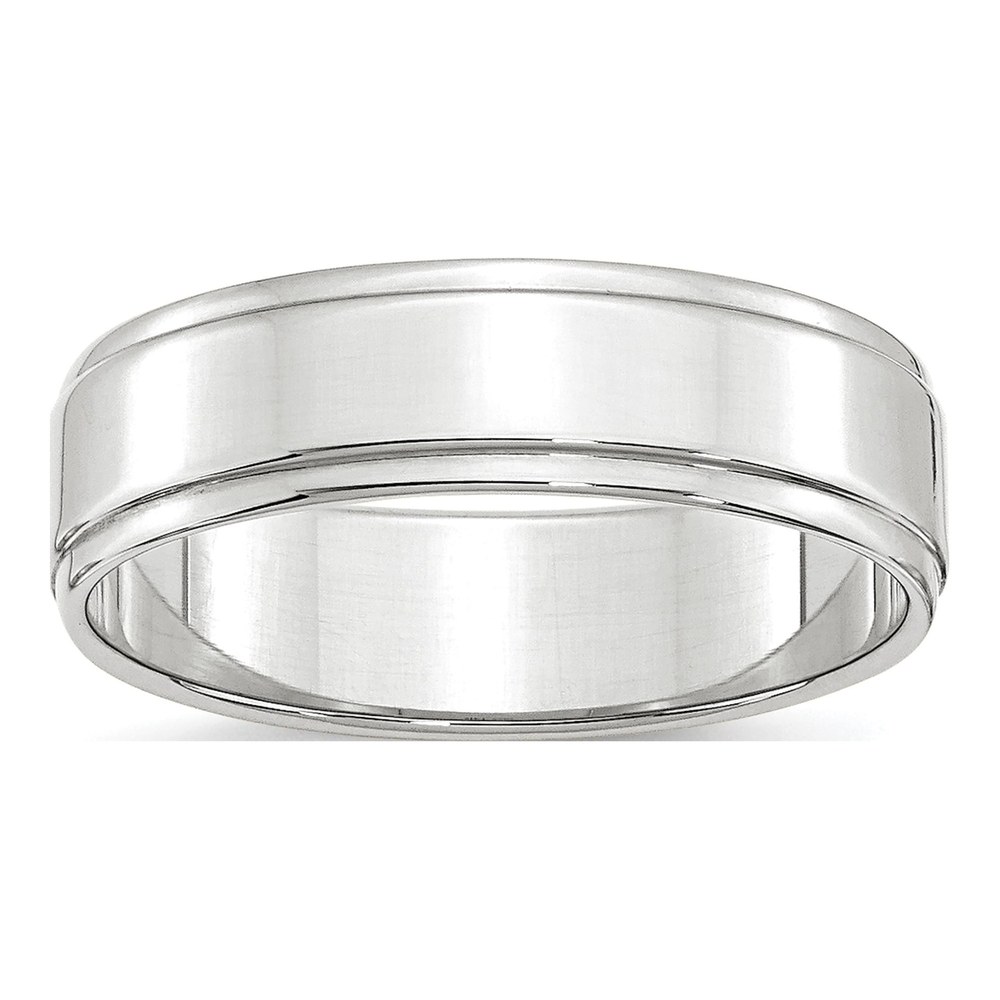 10K White Gold 6mm Step Edge Wedding Band