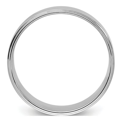 10K White Gold 8mm Step Edge Wedding Band – view 3