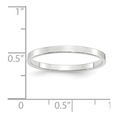 10K White Gold 2mm Flat Wedding Band – view 4