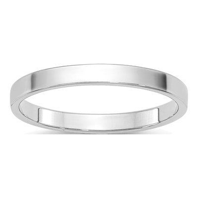 10K White Gold 2mm Flat Wedding Band