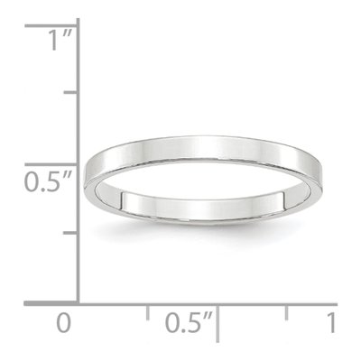 10K White Gold 2.5mm Flat Wedding Band – view 3