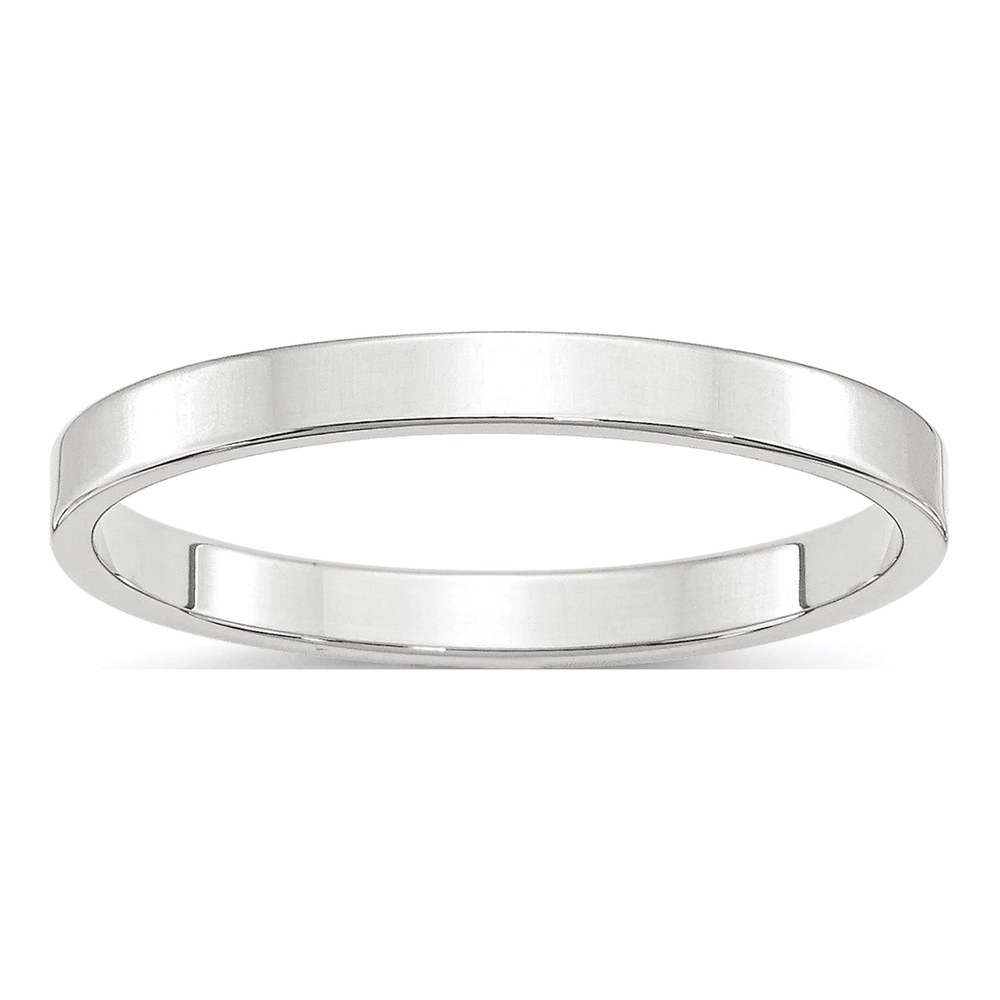 10K White Gold 2.5mm Flat Wedding Band
