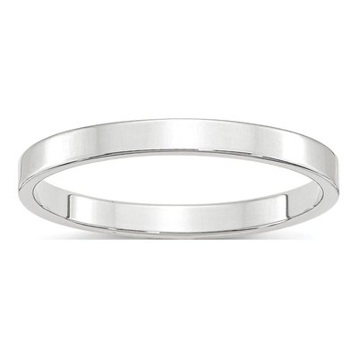 10K White Gold 2.5mm Flat Wedding Band