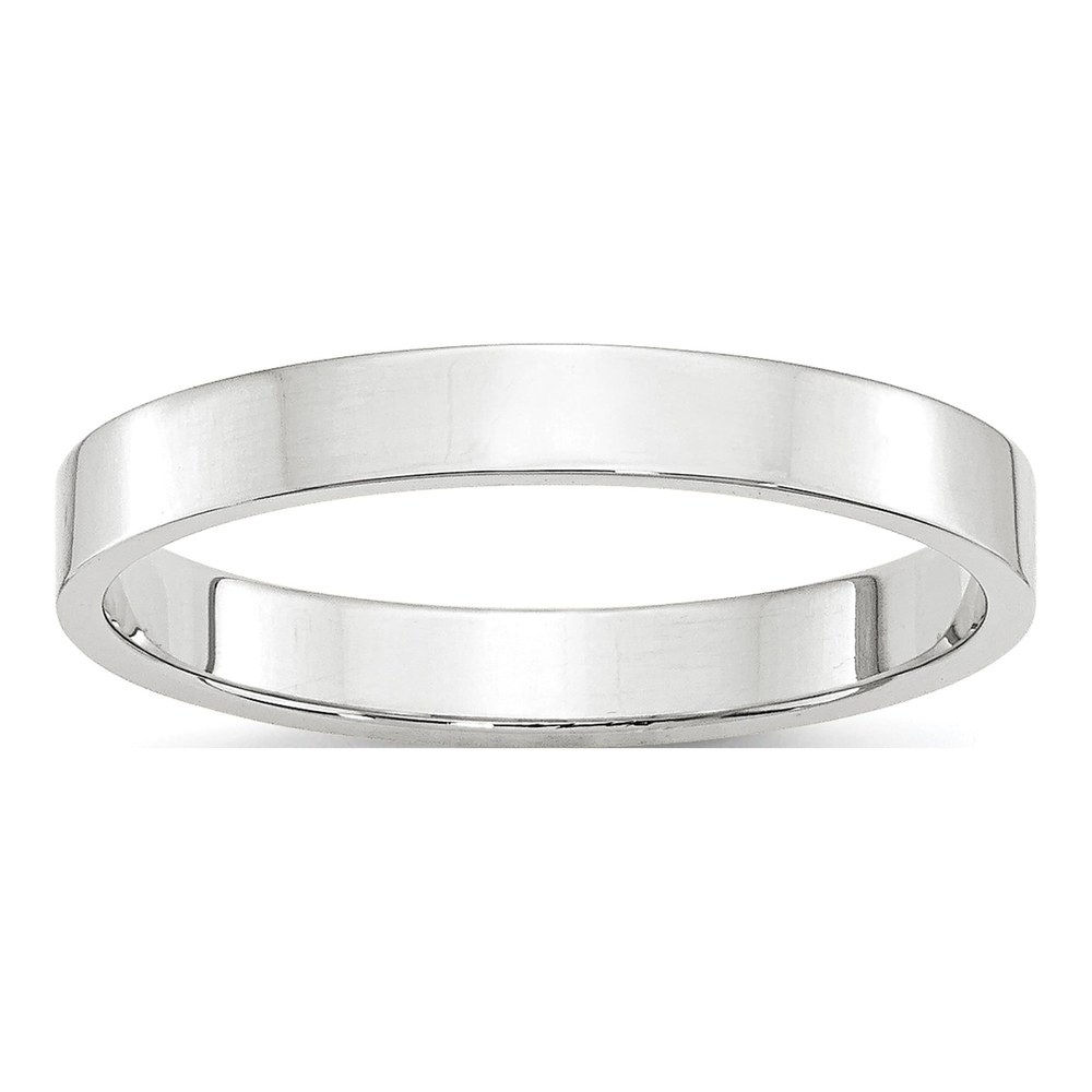 10K White Gold 3mm Flat Wedding Band
