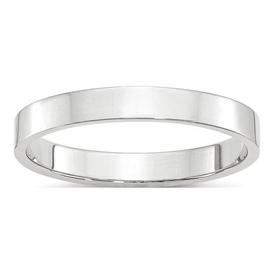 10K White Gold 3mm Flat Wedding Band