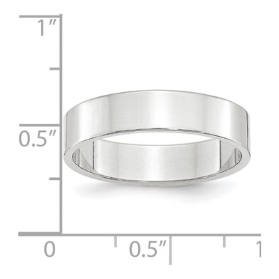 10K White Gold 5mm Flat Wedding Band – view 5