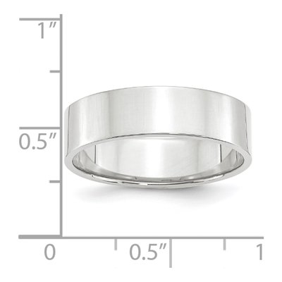 10K White Gold 6mm Flat Wedding Band – view 4