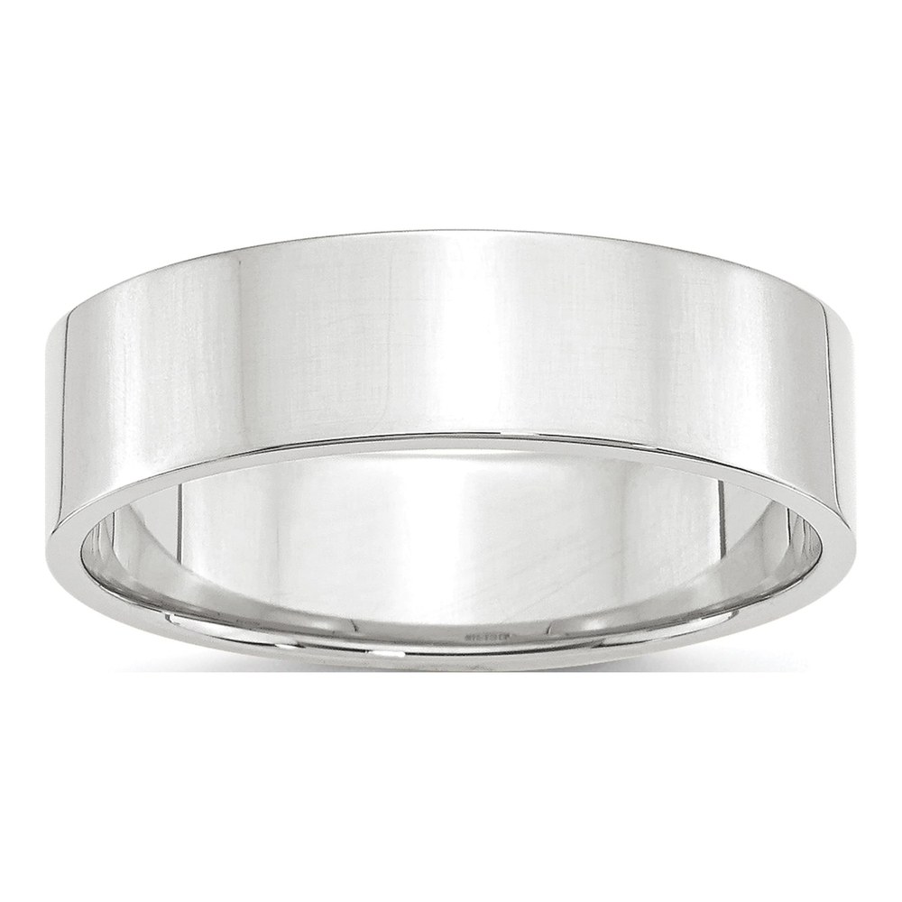 10K White Gold 6mm Flat Wedding Band