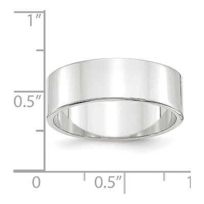 10K White Gold 7mm Flat Wedding Band – view 4
