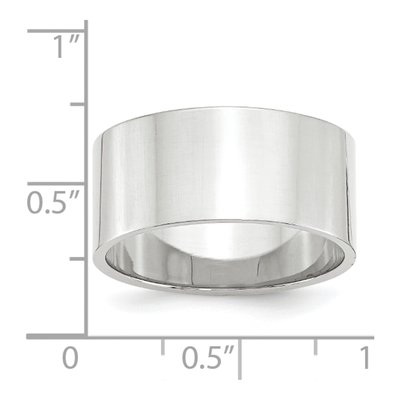 10K White Gold 10mm Flat Wedding Band – view 3