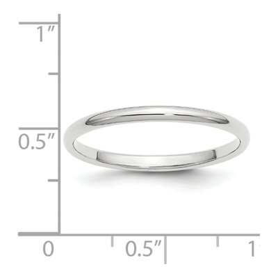10K White Gold 2mm Half Round Wedding Band – view 6