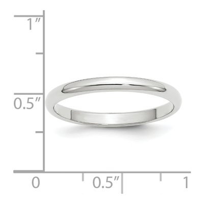 10K White Gold 2.5mm Half Round Wedding Band – view 3