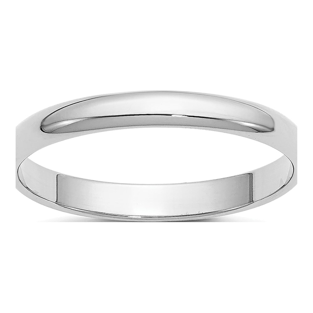 10K White Gold 2.5mm Half Round Wedding Band