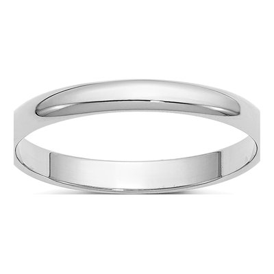 10K White Gold 2.5mm Half Round Wedding Band