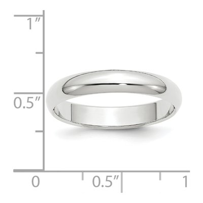 10K White Gold 4mm Half Round Wedding Band – view 3