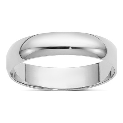 10K White Gold 4mm Half Round Wedding Band