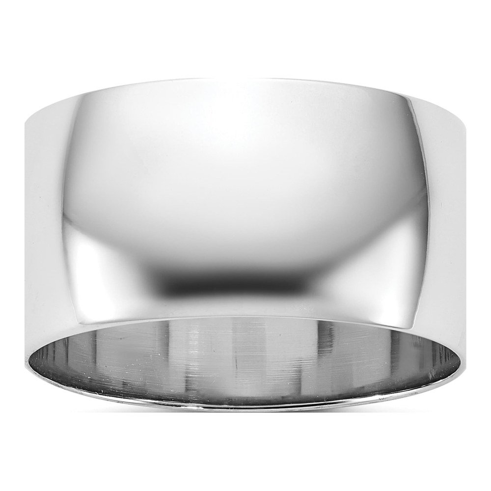 10K White Gold 10mm Half Round Wedding Band