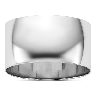 10K White Gold 10mm Half Round Wedding Band